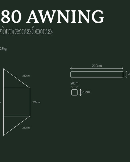 Auvent Autoportant 180°