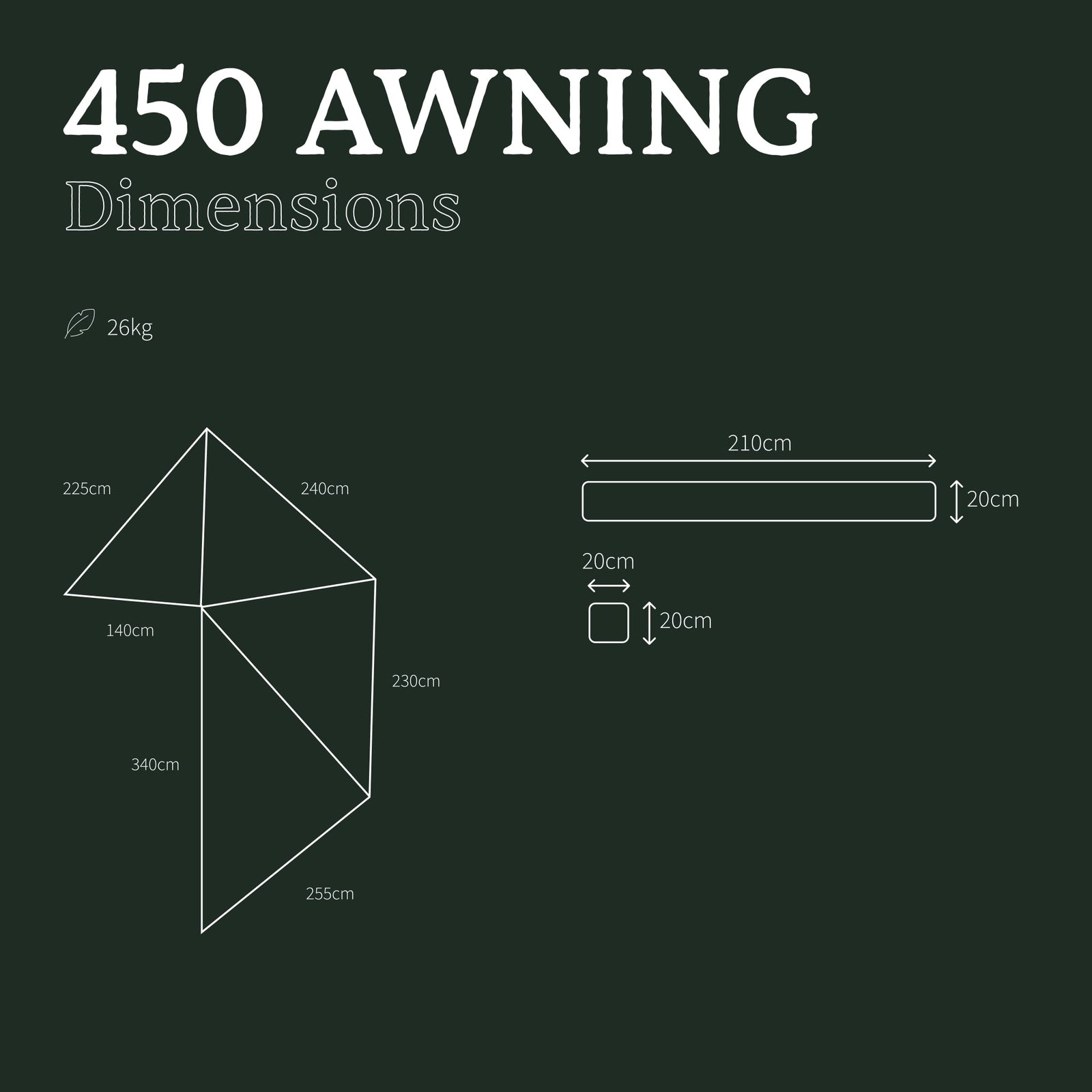 Auvent Autoportant 450