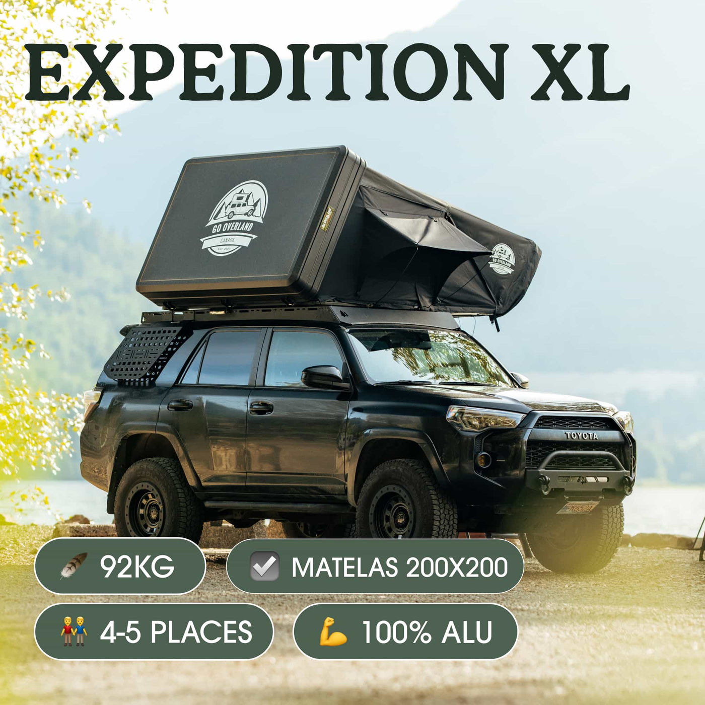 Expedition XL Aluminium-Dachzelt: 4-5 Plätze